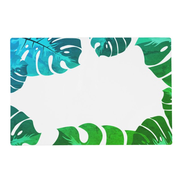 Green Leaves Tropical Summer Vibes Placemat (Front)