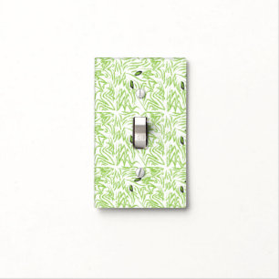 Green Leaves Watercolor Tropical Light Switch Cover