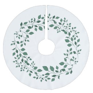 Green leaves watercolor wreath