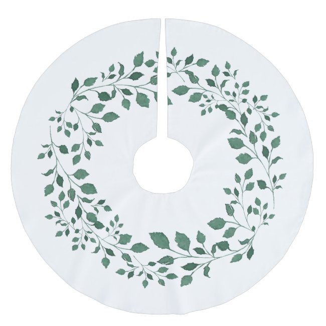 Green leaves watercolor wreath