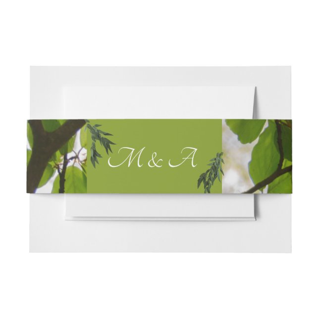 Green Leaves Wedding Belly Band (Front Example)