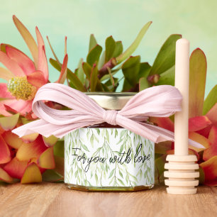 Green Leaves Wedding Honey Jar Favors