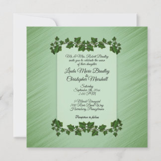 Green Leaves Wedding Invitation