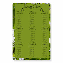 Green Leaves Wedding Seating Chart Foam Board