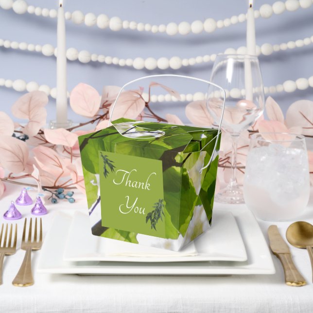 Green Leaves Wedding Takeout Favor Box (Wedding)