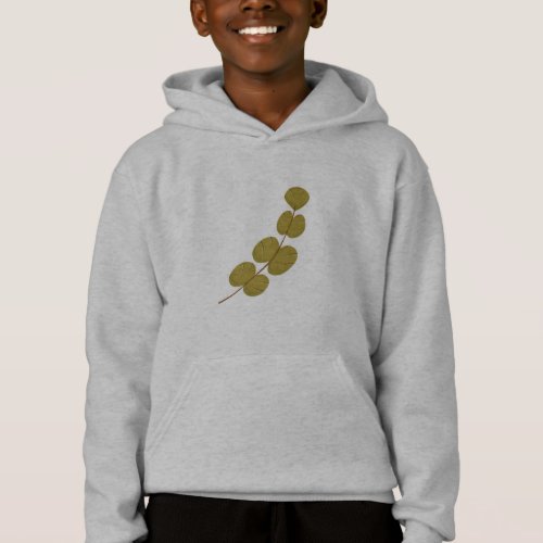 green leaves white background hoodie