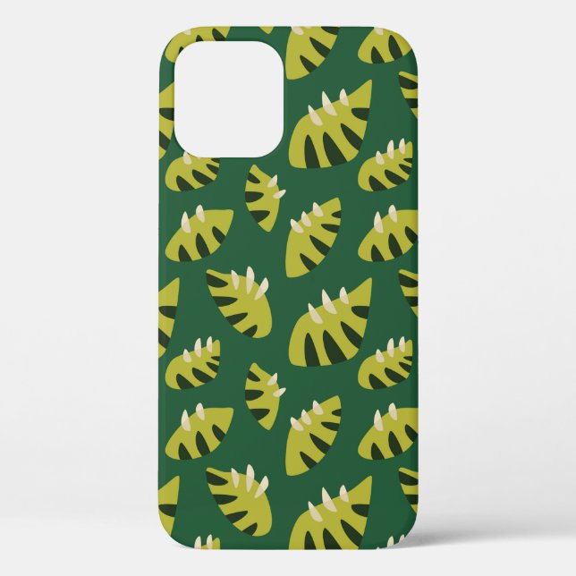 Green Leaves With Claws Abstract Geometric Pattern Case-Mate iPhone Case (Back)