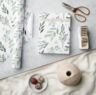 Green leaves  wrapping paper
