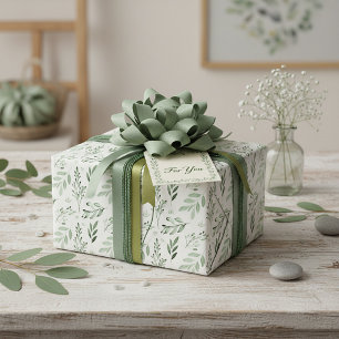 Green leaves wrapping paper
