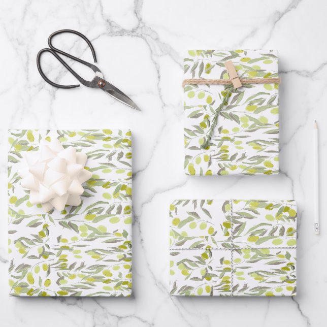 Green leaves wrapping paper sheets (Front)