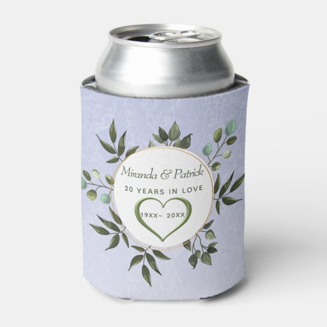 Green Leaves Wreath Can Cooler (Can Front)