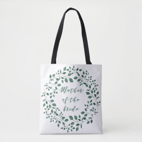 Green leaves wreath  Mother of the Bride Tote Bag