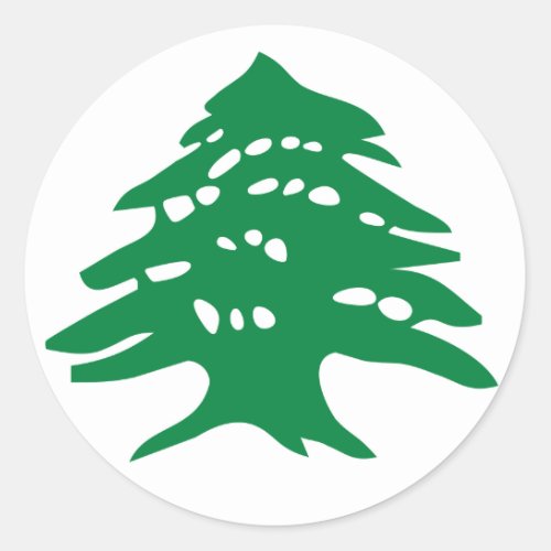 Green Lebanon Cedar Tree Classic Round Sticker
