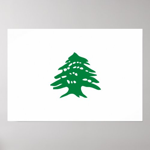 Green Lebanon Cedar Tree Flag Poster
