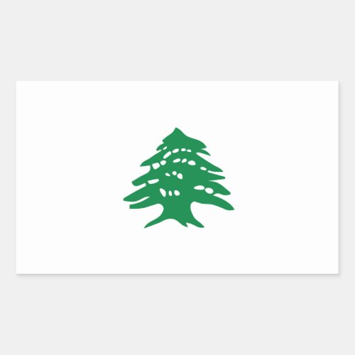 Green Lebanon Cedar Tree Flag Rectangular Sticker