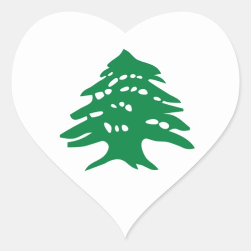 Green Lebanon Cedar Tree Heart Sticker