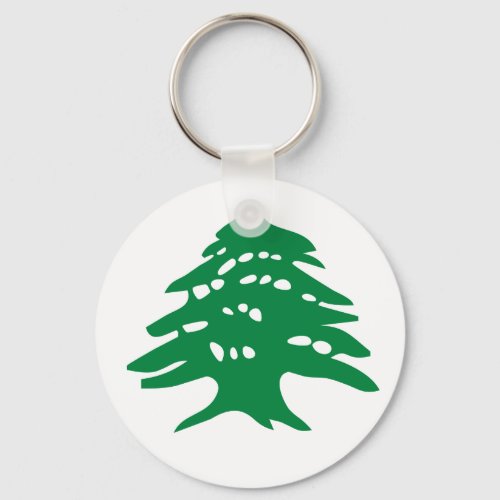 Green Lebanon Cedar Tree Keychain