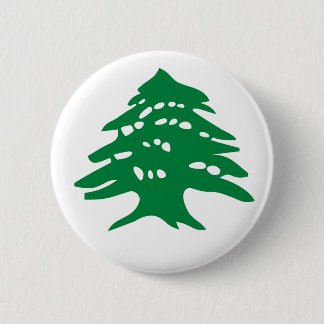 Green Lebanon Cedar Tree Pinback Button