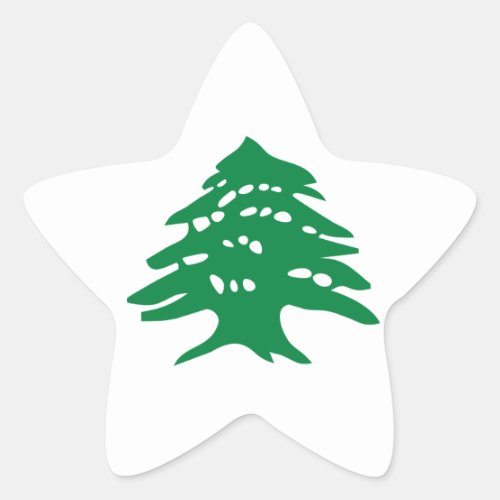 Green Lebanon Cedar Tree Star Sticker