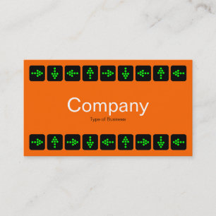 Green LED Style Arrows - Orange and Gray Business Card