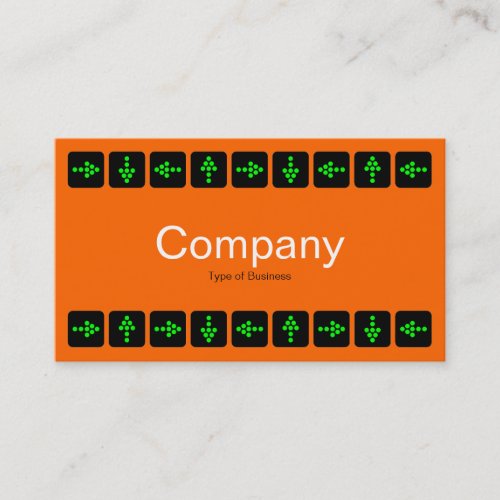 Green LED Style Arrows _ Orange and Gray Business Card