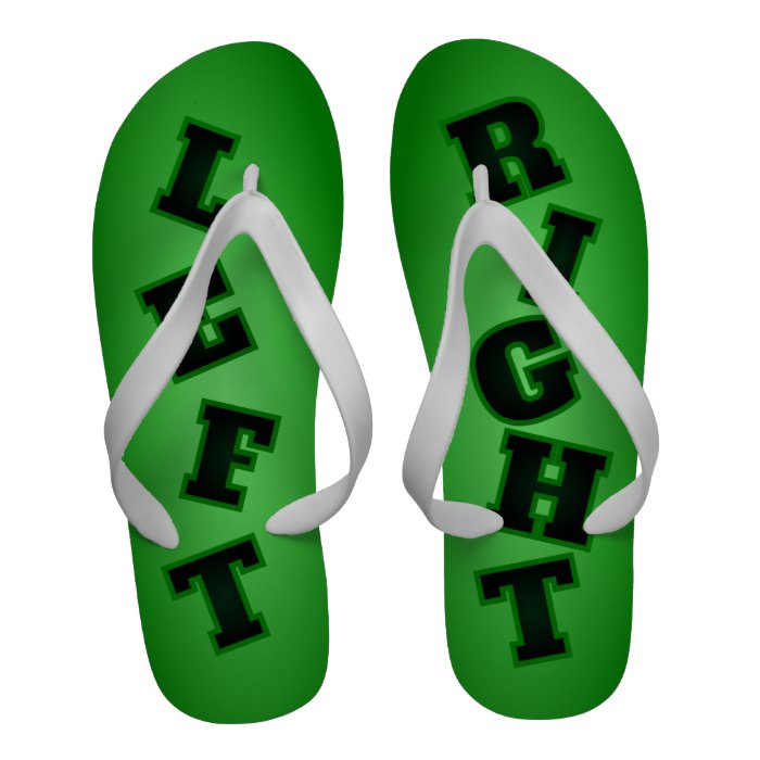 Green "Left and Right" Sandals