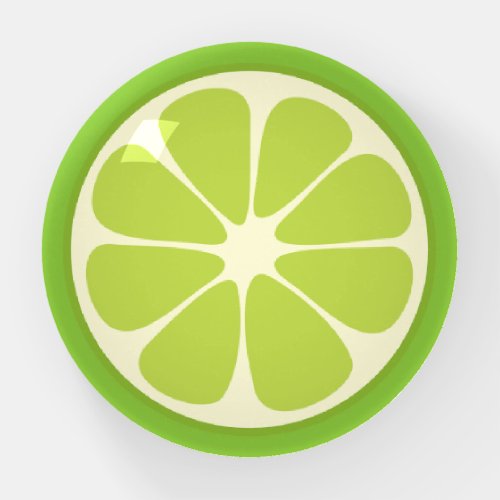 Green Lemon Lime Slice Fun Citrus Fruit Foodie Paperweight