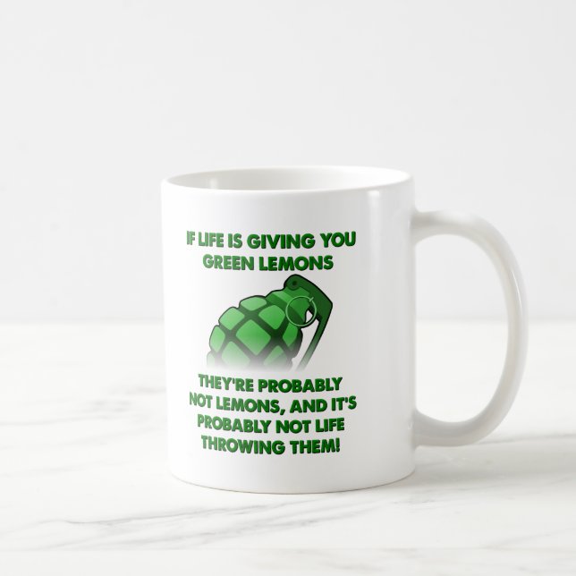 Green Lemons Funny Mug (Right)