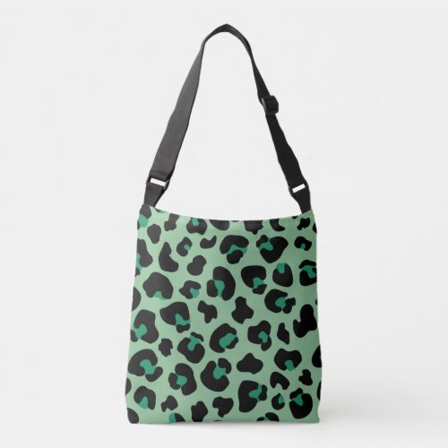 Green Leopard Cheetah Skin Print Pattern Crossbody Bag