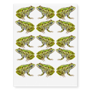 Green Leopard Frogs Temporary Tattoo