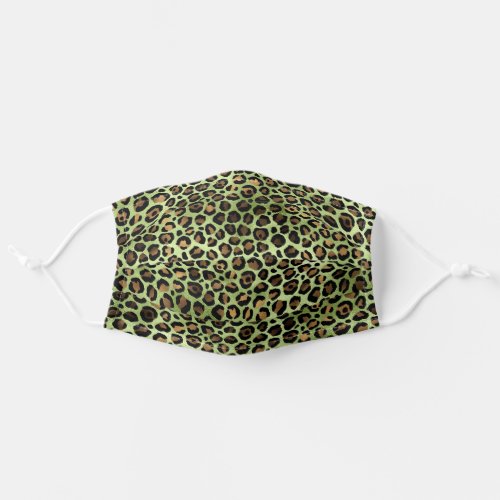 Green Leopard Print Adult Cloth Face Mask