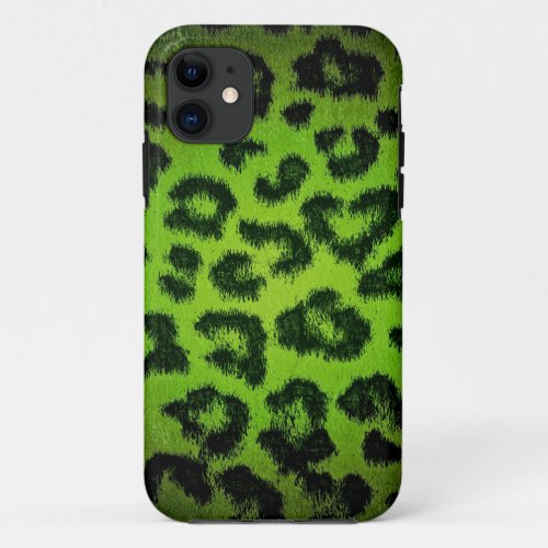 Green Leopard Print iPhone 11 Case