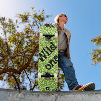 Green Leopard Print Dd Brand Skateboard