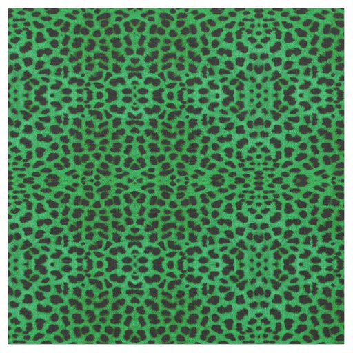 Green Leopard Print Fabric
