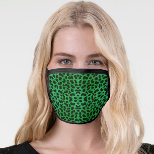 Green Leopard Print Face Mask