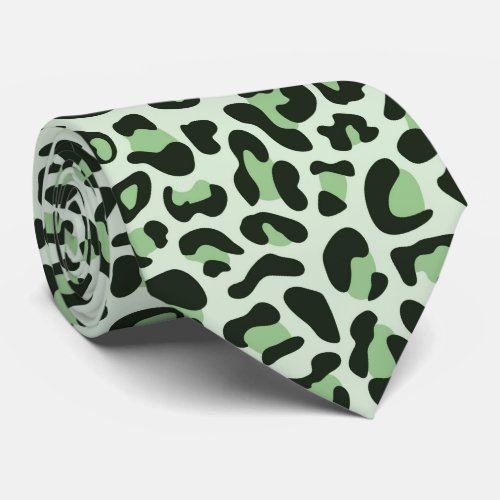 Green Leopard Print Groomsmen Punk Rock Weddings  Neck Tie