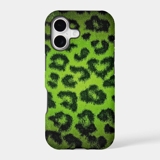 Green Leopard Print Iphone Case (Back)
