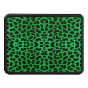 Green Leopard Print Trailer Hitch Cover