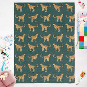 green leopard Rug