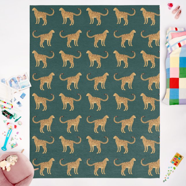 green leopard Rug (Insitu (Babyroom))