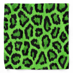 Green leopard skin print bandana