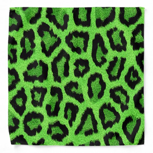 Green leopard skin print bandana