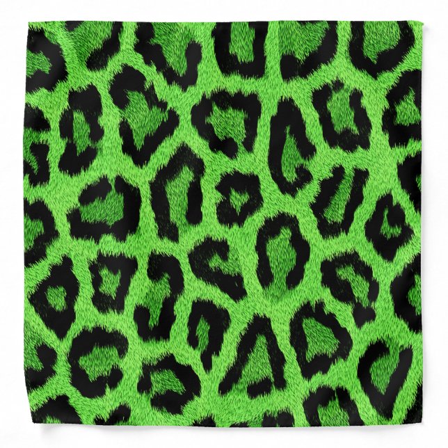 Green leopard skin print bandana (Front)
