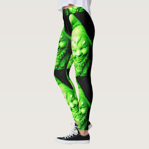 green leprechaun black leggings