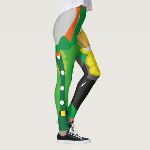 green leprechaun character with gold beer leggings