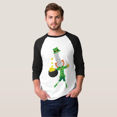 green leprechaun character with gold beer T_Shirts