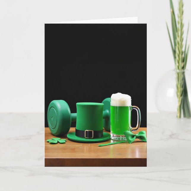 Green Leprechaun Faux Gold Foil Card (Front)