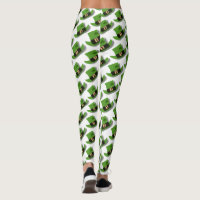 Luck Of The Irish Green Coloured Tights With Mini Green Shamrock's Design