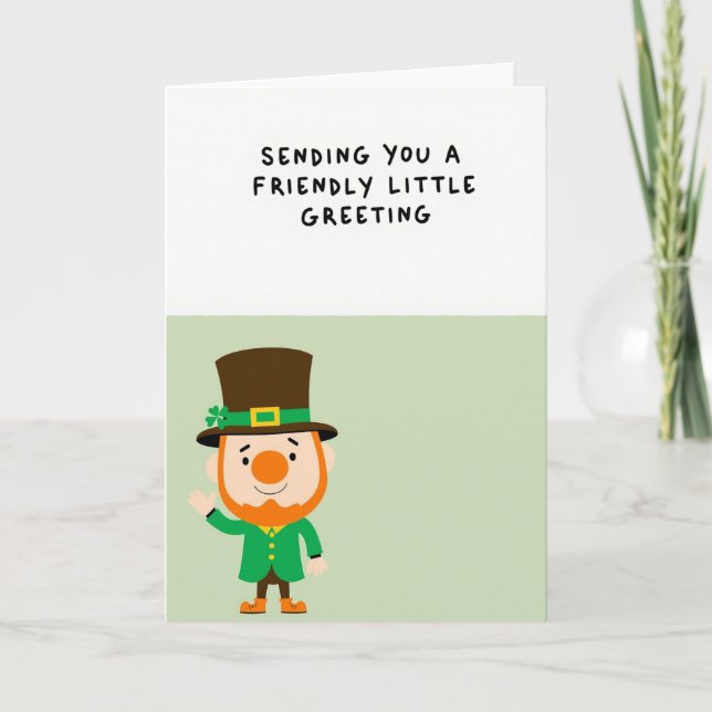 Green Leprechaun Wave Card (Front)
