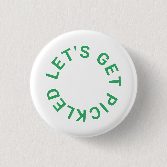 Green Let's Get Pickled Crest Pickleball Button (Front)